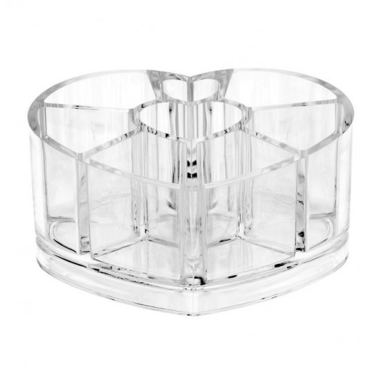Acrylic Heart Shaped Cosmetic Organizer with 8 Grids Store