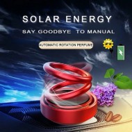 Car Air Freshener Solar Automatic Rotating Double Ring Suspension