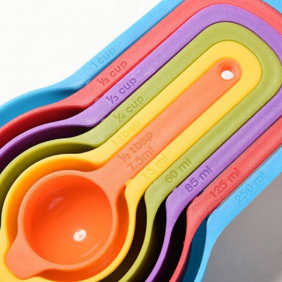 Plastic Measuring Cup Spoon 6 Pcs Set