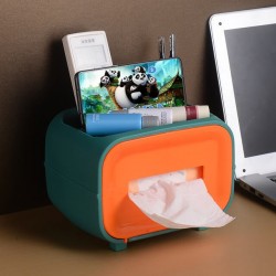 Tissue Box with Cosmetics Storage Case And Mobile Holder